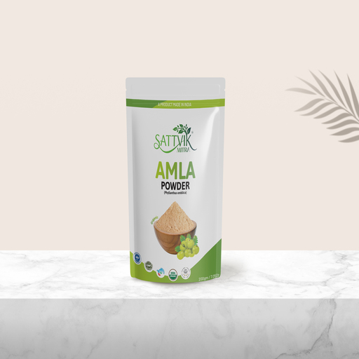 SattvikMitra Organic Amla Powder | USDA Certified | 200g | 100% Pure Indian Gooseberry Powder | Vitamin C Rich | Immunity, Hair Growth & Anti-Ageing | No Additives | Chemical-Free